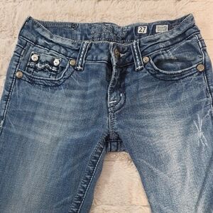 Miss Me Women's Distressed Blue Boot Cut Jeans